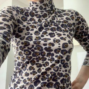 J Crew Tissue Turtleneck in Water-colour Pattern